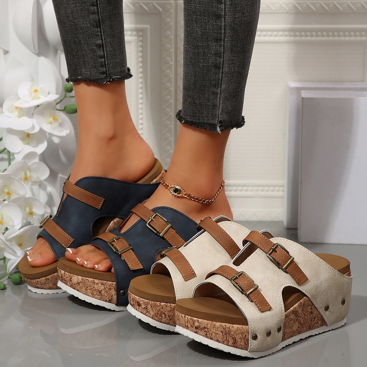 Sandales été compensées